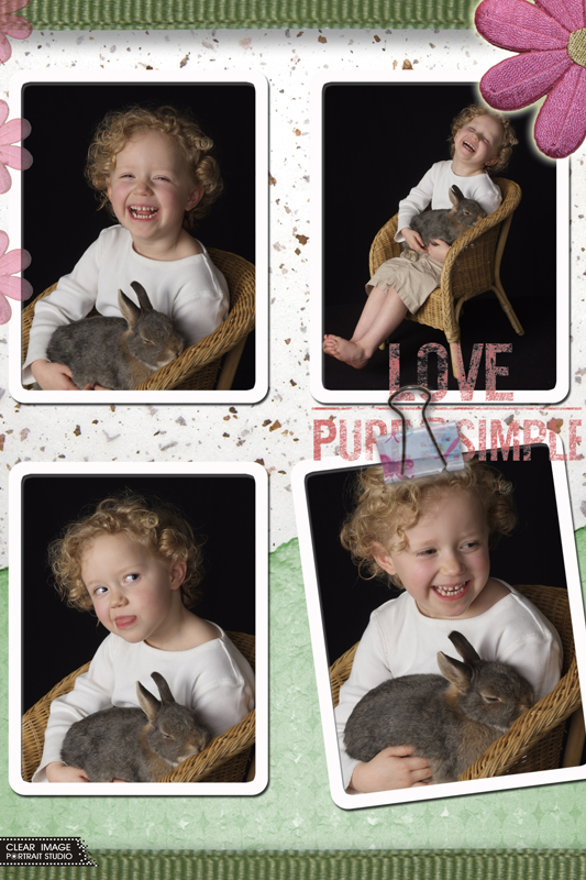 My super cute girl having fun with Barley the bunny!
